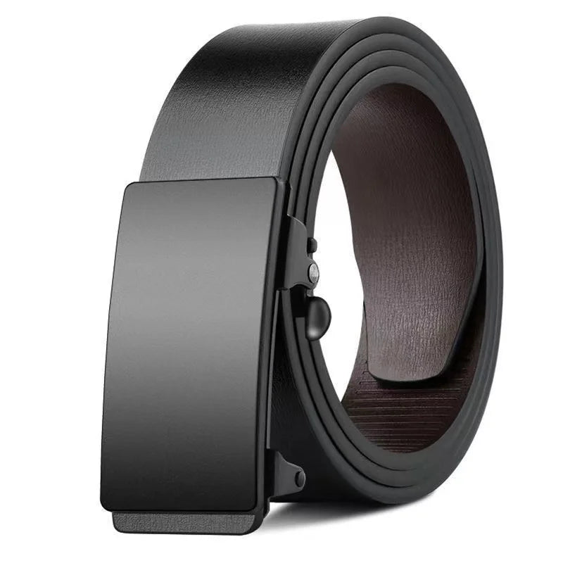 Luxury Genuine Leather Men’s Belt – Automatic Metal Buckle, High-Quality Fashion Accessory