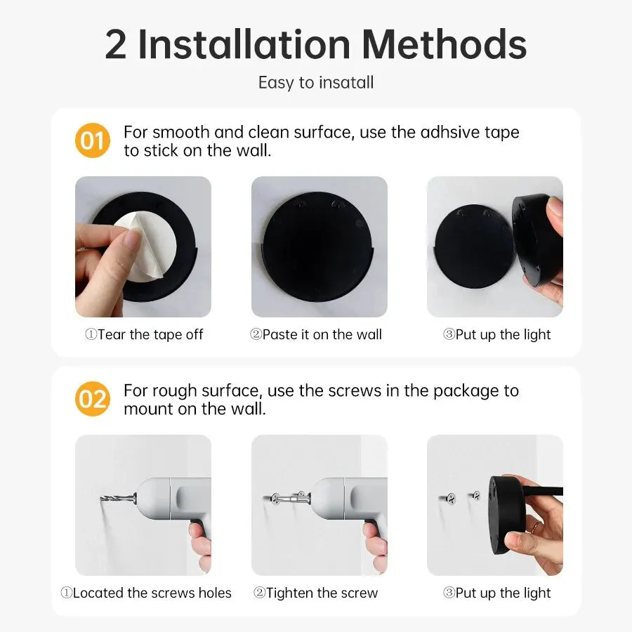 Motion Sensor LED Night Light – USB Rechargeable Wall Lamp