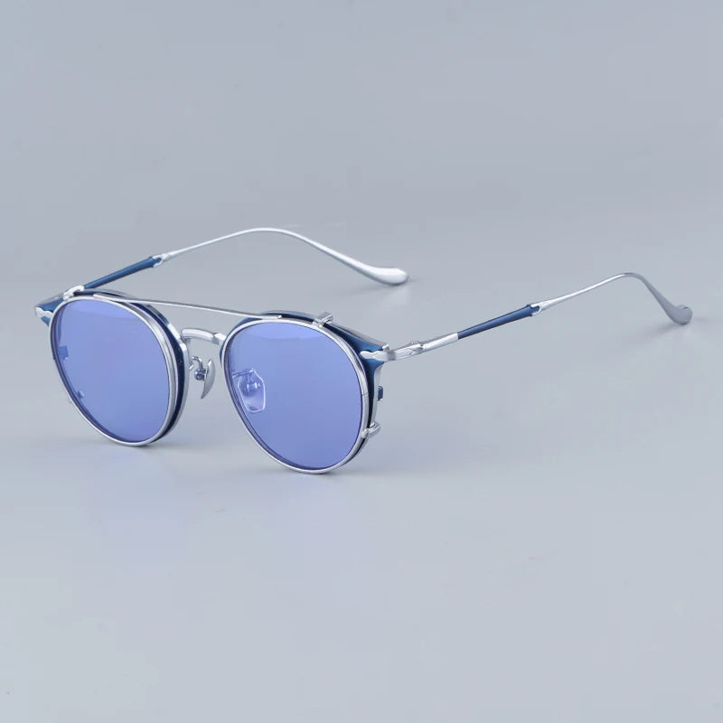 M3112  Clip Flip up Sunglasses Uv400 Handmade Men Optical Prescription Classical Women Classical Eyeglasses with Case
