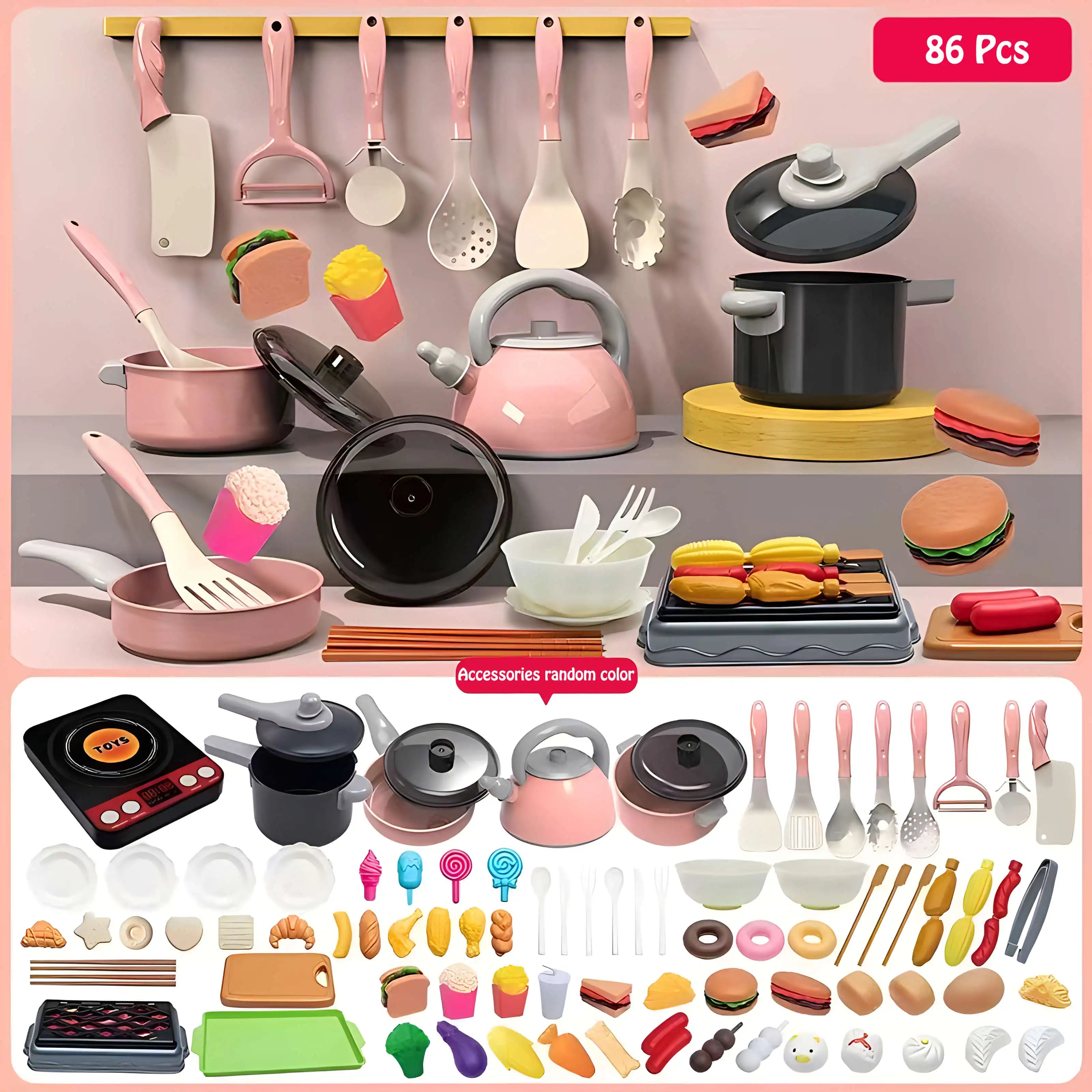 Educational Kids Kitchen Set - Cut and Play with Fruits and Vegetables