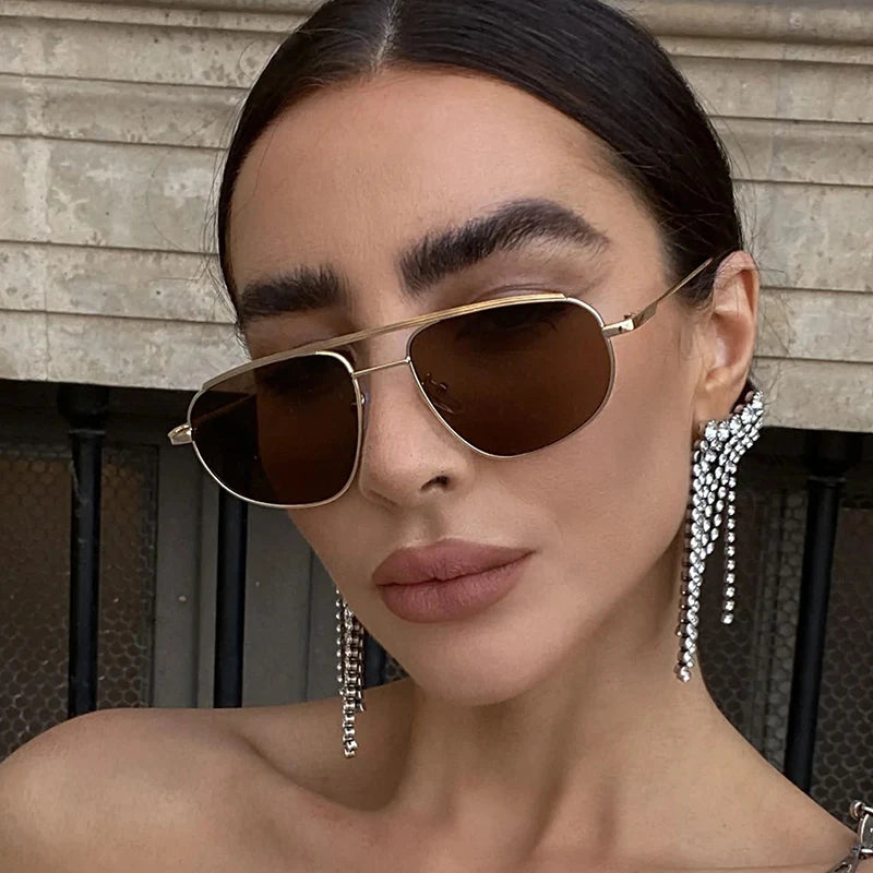 Classic Metal Sunglasses – Luxury Brand Square UV400 Fashion Sunglasses 2025