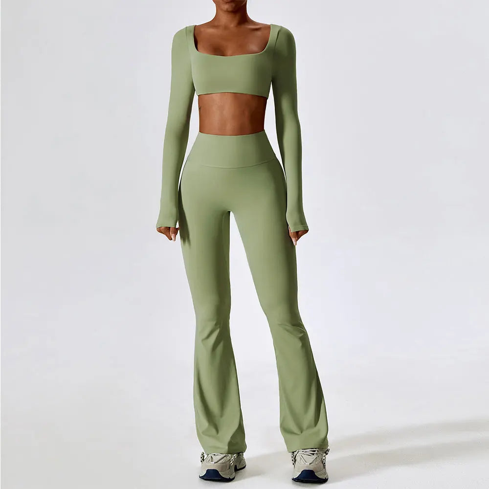 2-Piece Women's Seamless Yoga & Fitness Set – Gym Leggings & Sports Bra