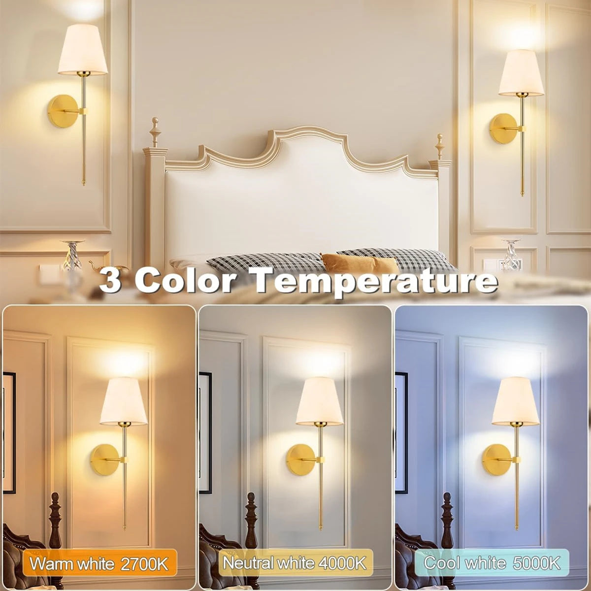 Wireless Rechargeable Wall Lamp with Remote Control