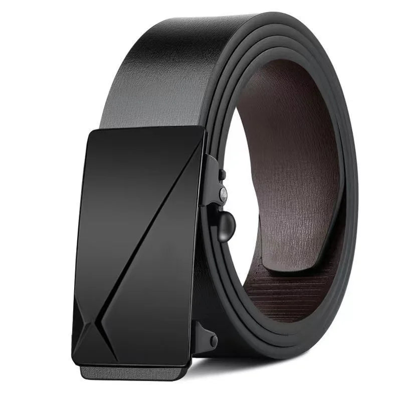 Luxury Genuine Leather Men’s Belt – Automatic Metal Buckle, High-Quality Fashion Accessory