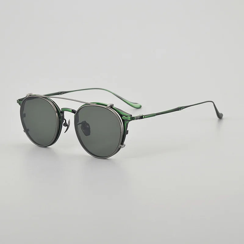M3112  Clip Flip up Sunglasses Uv400 Handmade Men Optical Prescription Classical Women Classical Eyeglasses with Case
