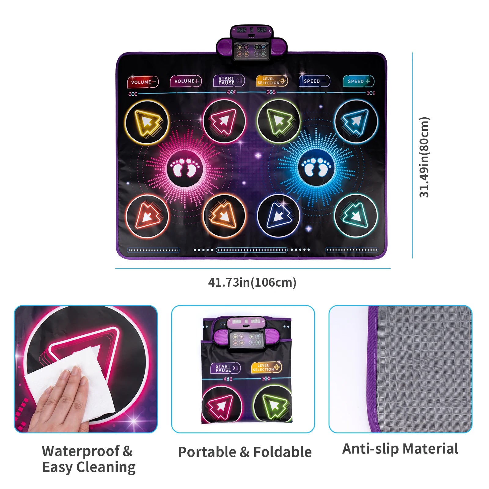 Kids Electronic Dance Mat with Double Player Mode and 9-Level Music Game