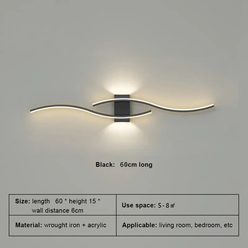 Modern LED Wall Lamp – Minimalist Strip Design for Bedroom, Living Room & TV Background