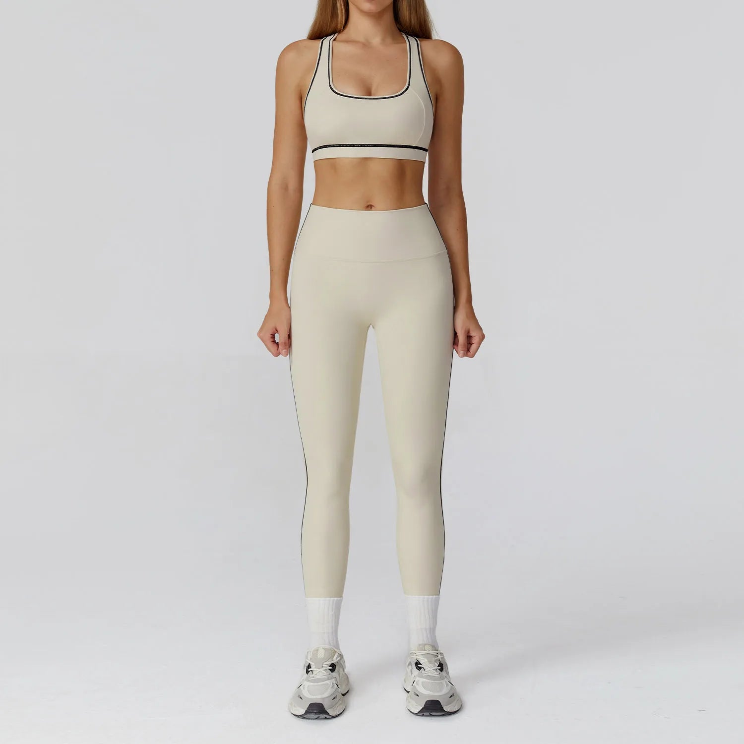 2/3-Piece Women's Yoga & Fitness Set – Gym Leggings & Long Sleeve Sports Bra