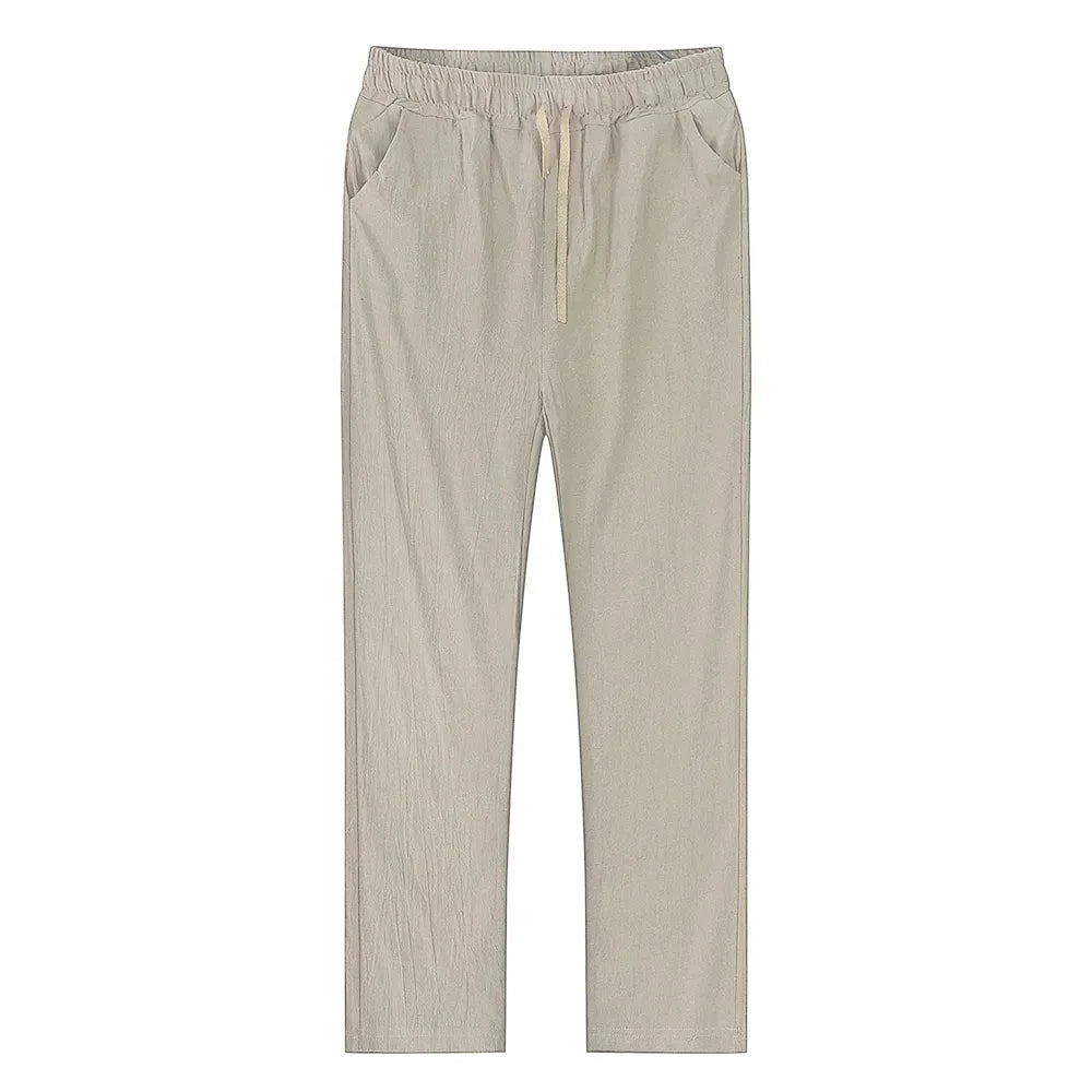 Men’s Linen Cotton Pants – Casual Breathable Solid Color (S-3XL)