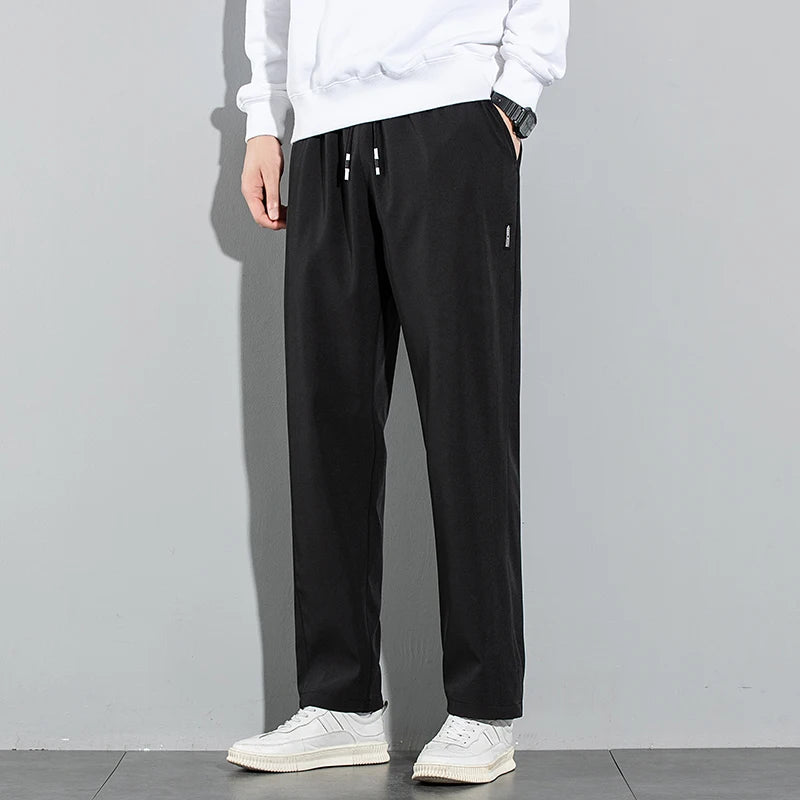 Men’s Ice Silk Pants – Summer Breathable Casual Straight Fit