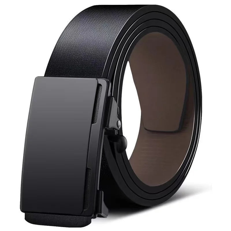 Luxury Genuine Leather Men’s Belt – Automatic Metal Buckle, High-Quality Fashion Accessory