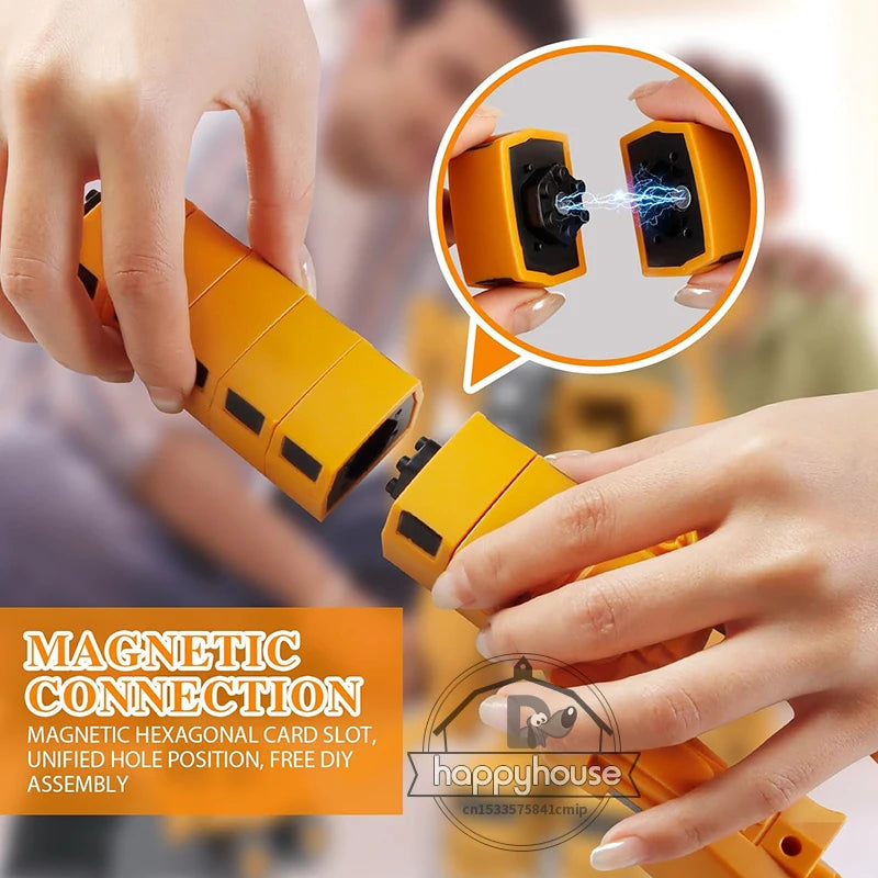 Magnetic Transform Engineering Car – Building Blocks & Robot Toy for Kids