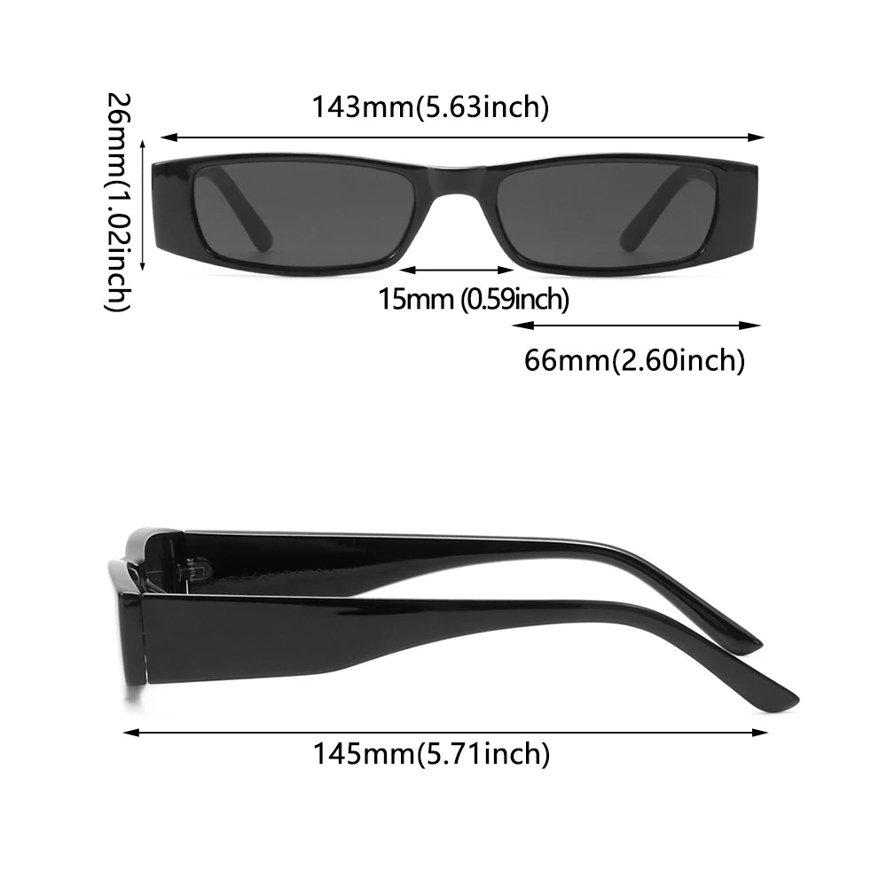 Retro Rectangle Sunglasses – Unisex Vintage Style