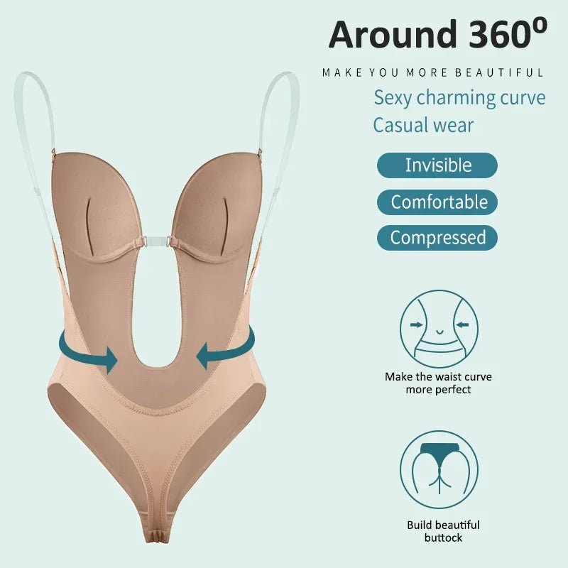 Full Body Shaping Bodysuit for Women – Backless Slimming Control