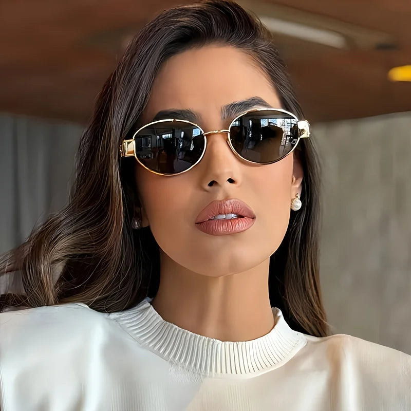 Women’s Oval Fashion Sunglasses – Anti-Reflective Lenses