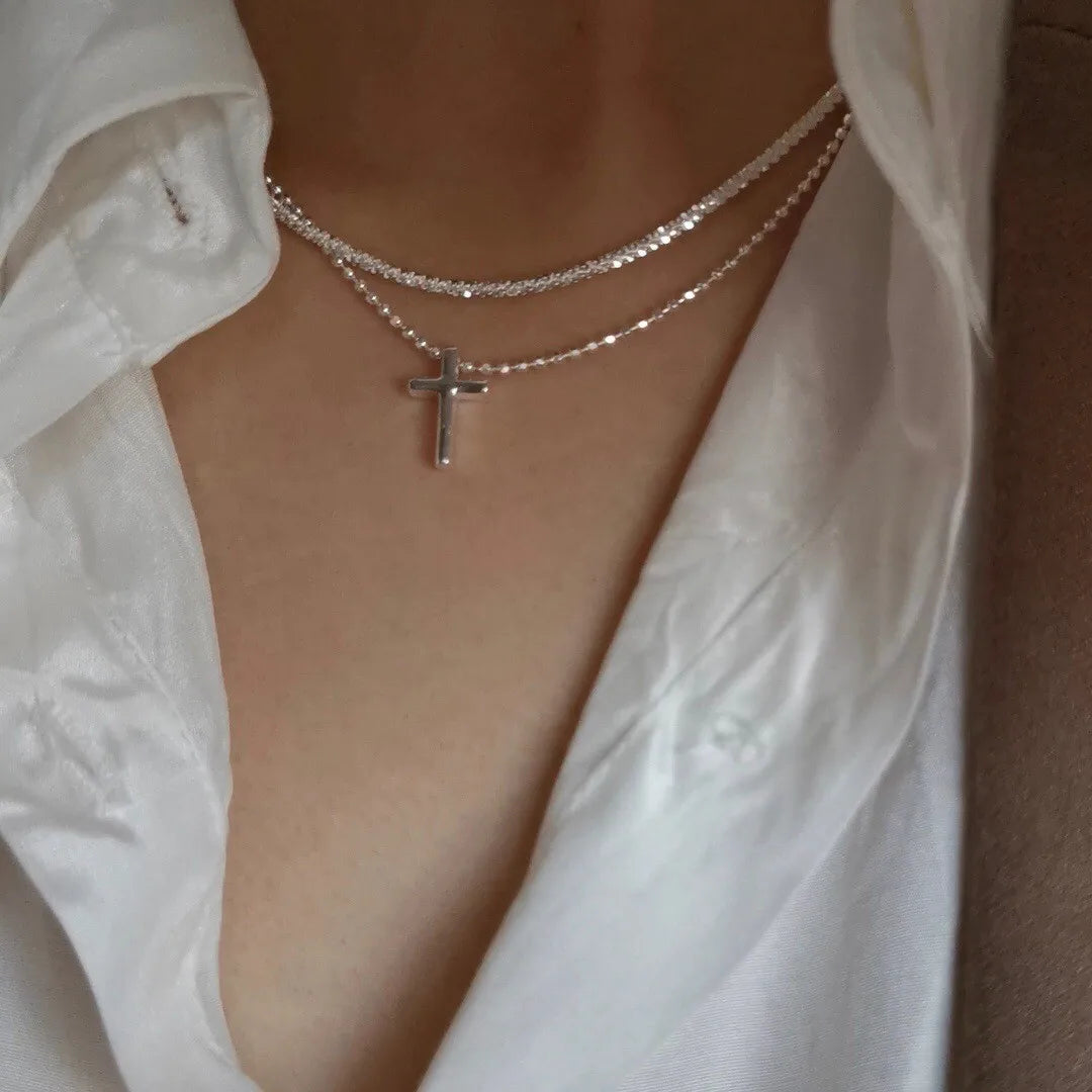 Shiny Silver Chain Necklace – Trendy Clavicle Choker for Women