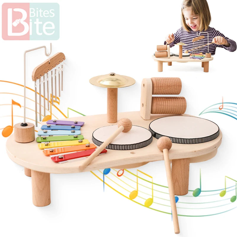 Baby Educational Wooden Aeolian Bells – Montessori Musical Toy for Children