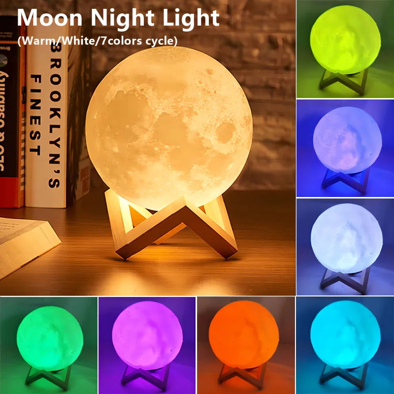 Moon LED Night Light – Galaxy Lamp for Kids Bedroom