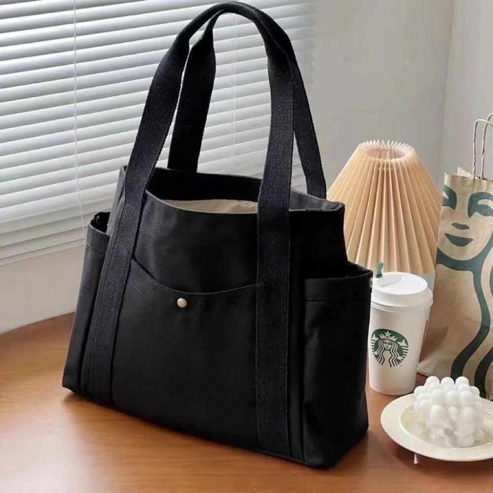 Large Capacity Canvas Tote Bag – Casual & Travel Style