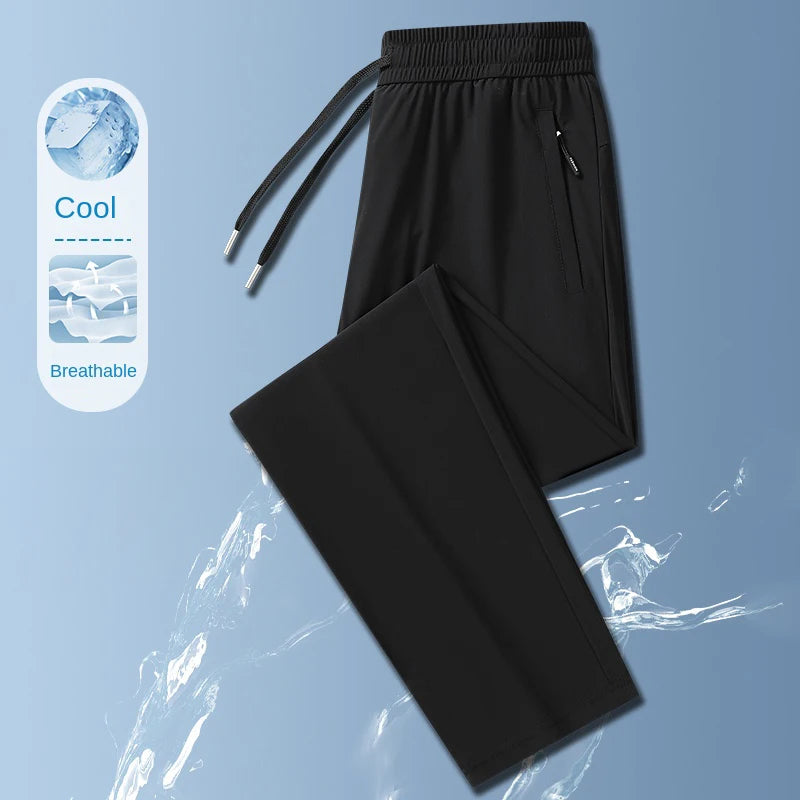 Men’s Ice Silk Pants – Business Casual, Breathable, Summer 2024