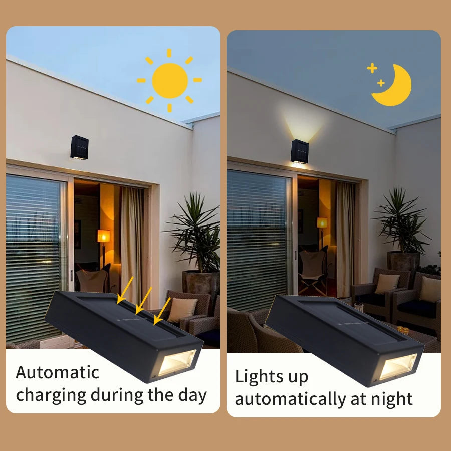 Outdoor Solar Wall Light – Waterproof Up & Down LED for Garden, Patio & Porch