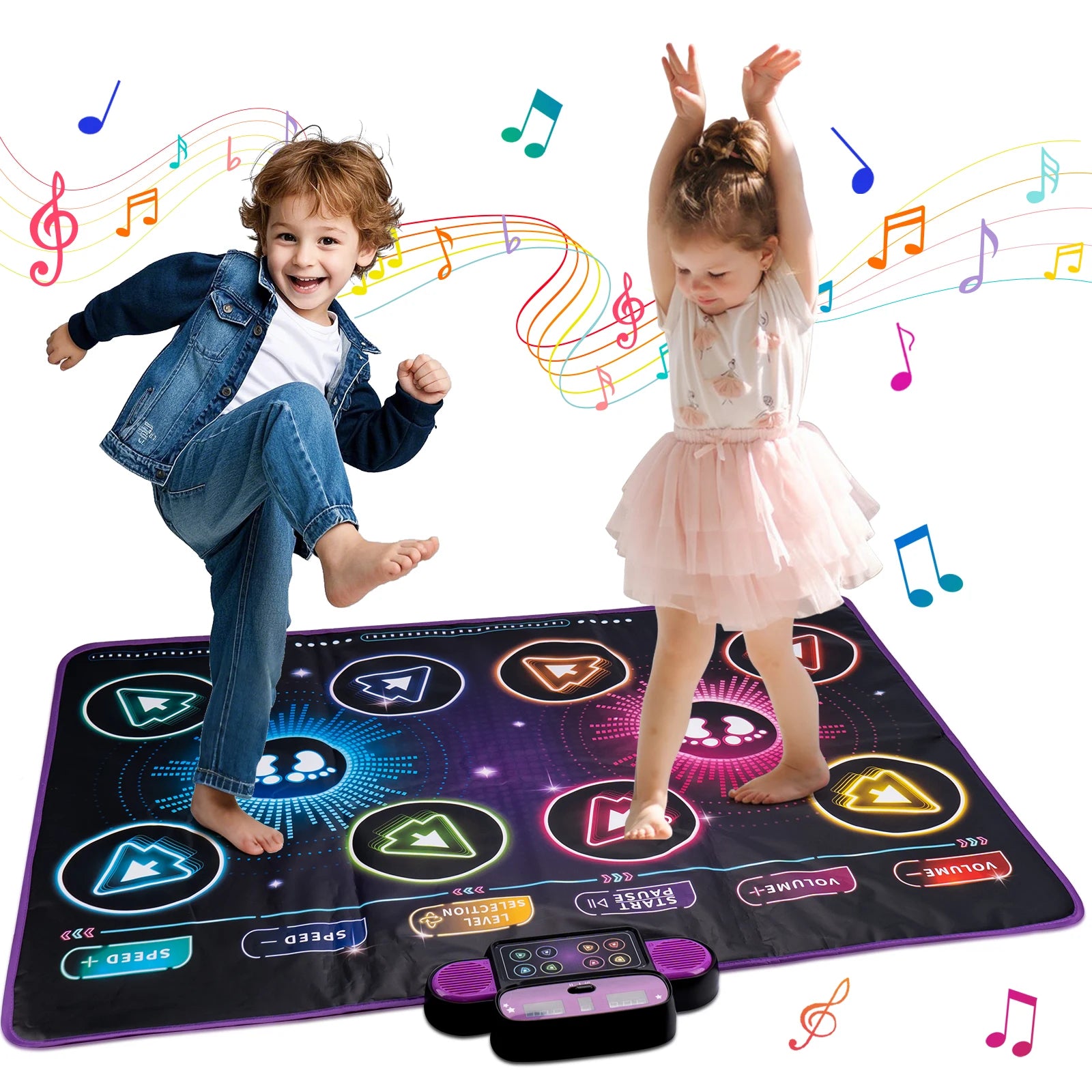 Kids Electronic Dance Mat with Double Player Mode and 9-Level Music Game